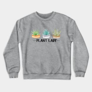 Plant Lady Watercolor Potted Plants Crewneck Sweatshirt